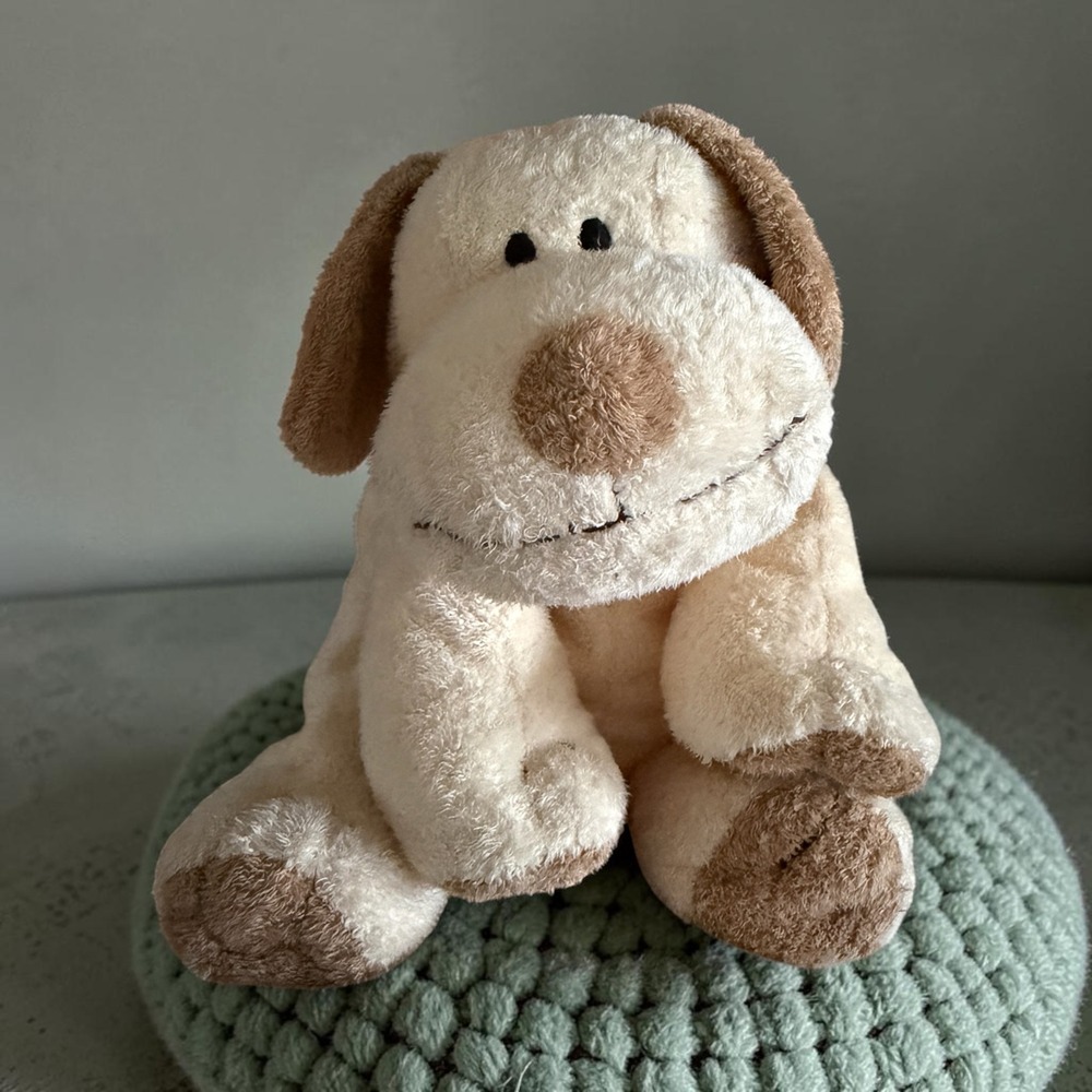 Ty Pluffies Plopper - Vintage 2002 - Cute Smiling Dog - Suitable for Newborn